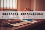 伊朗队世界杯名单（伊朗世界杯从未小组出线）