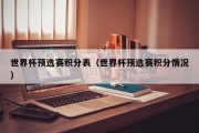 世界杯预选赛积分表（世界杯预选赛积分情况）