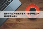 世界杯荷兰vs西班牙集锦（世界杯荷兰vs西班牙集锦回放）