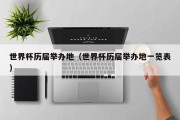 世界杯历届举办地（世界杯历届举办地一览表）