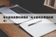 电子游戏浪费时间观点（电子游戏浪费钱的例子）