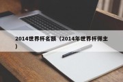 2014世界杯名额（2014年世界杯得主）