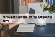 澳门电子游戏机有假吗（澳门有电子游戏有哪几种）