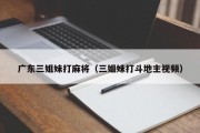 广东三姐妹打麻将（三姐妹打斗地主视频）